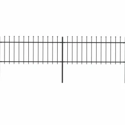 Puutarha-aita keihäskärjillä 3.4x0.8m teräs musta