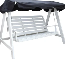 Puutarhakeinu katoksella Baltic Garden Pelle 165cm valkoinen/musta