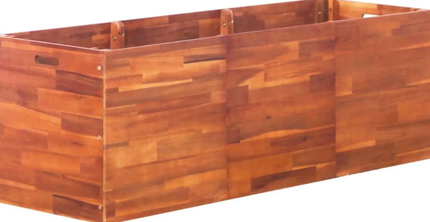 Puutarhan korotettu kukkalaatikko akaasiapuu 150x50x50 cm