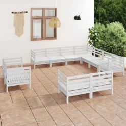 Puutarhasohvasarja, mäntyä, 11-osainen, eri värivaihtoehtoja