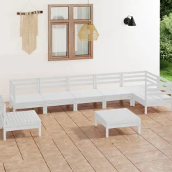 Puutarhasohvasarja, mäntyä, 8-osainen, eri värivaihtoehtoja