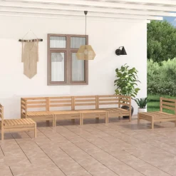 Puutarhasohvasarja, mänty, 6-osainen, eri värivaihtoehtoja