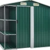 Puutarhavaja telineellä vihreä 205x130x183 cm rauta 2,3m2