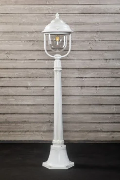 Pylväsvalaisin Noor Kello Ø240x1140 mm valkoinen/kulta