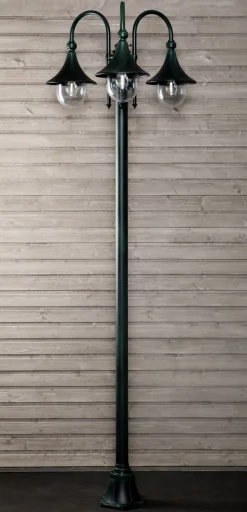 Pylväsvalaisin Noor Trumpetti 2350x735 mm 3-osainen vihertävä musta
