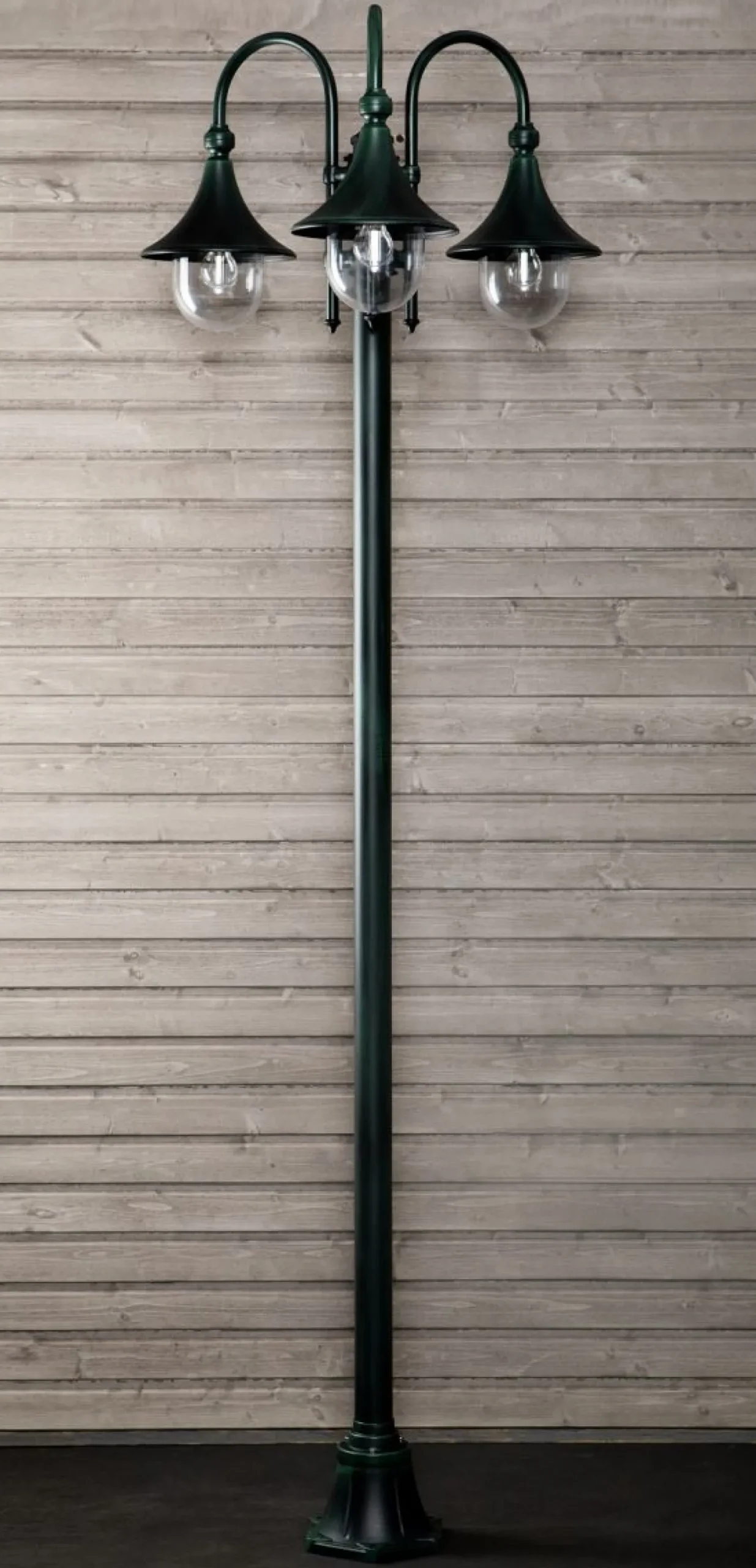 Pylväsvalaisin Noor Trumpetti 2350x735 mm 3-osainen vihertävä musta