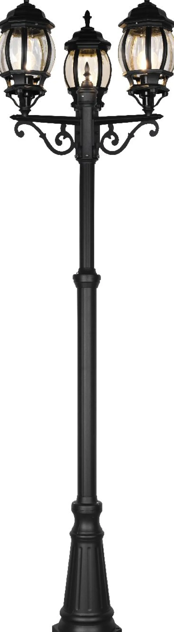 Pylväsvalaisin Trio Elvo, 3-os, 240cm, E27 mattamusta