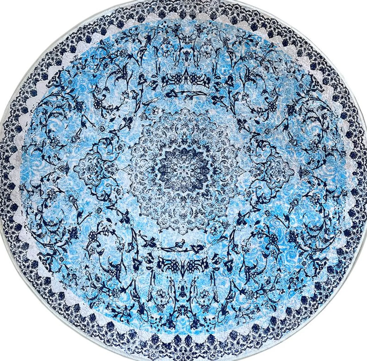 Pyöreä matto Linento Raiya Cap, 80x80cm, sininen