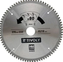 Pyörösahanterä Tivoly 190 × 30 × 2,5/1,7mm alumiinille ja värimetalleille