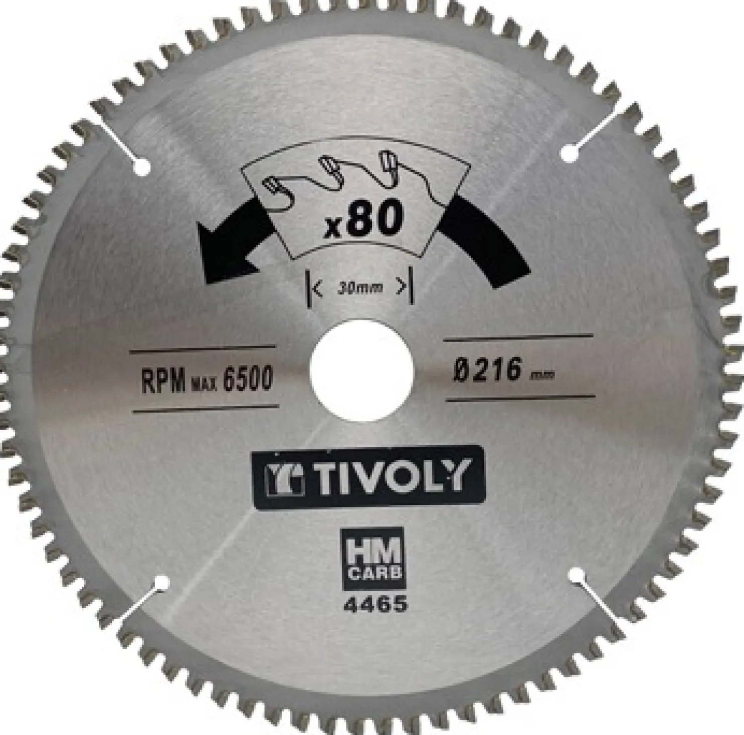 Pyörösahanterä Tivoly 190 × 30 × 2,5/1,7mm alumiinille ja värimetalleille