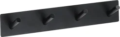 Pyyhekoukku Bemeta Easy, 255x38 mm, 4 koukkua, musta