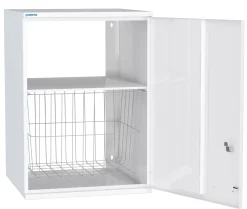 Pyykkikaappi Polaria 400x700x350 mm oikeakätinen sylinterilukko hylly + kori