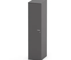 Pyykkikaappi Polaria 400x1700x530 mm sylinterilukko 3 koria + 2 hyllyä harmaa eri vaihtoehtoja