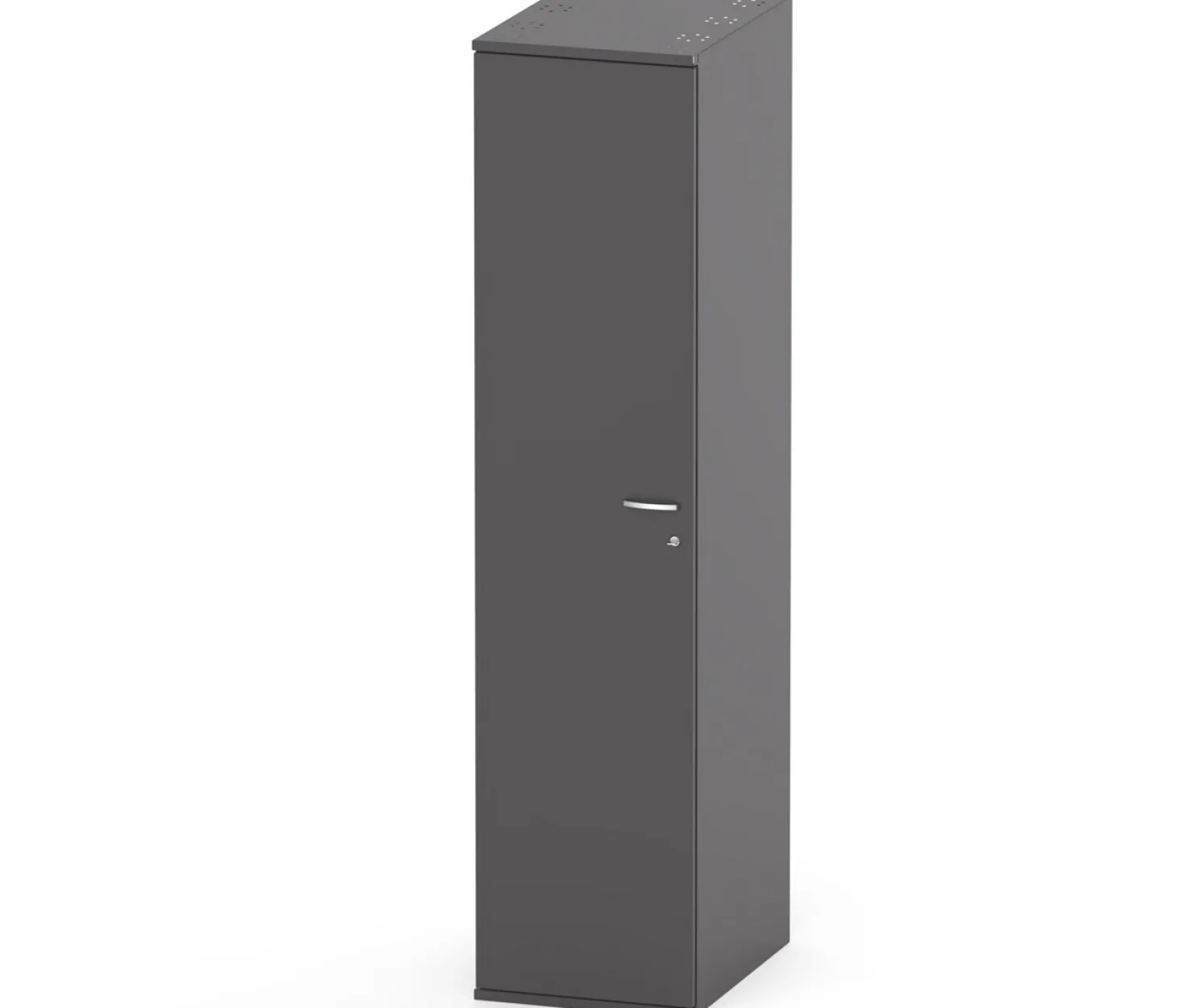 Pyykkikaappi Polaria 400x1700x530 mm sylinterilukko 3 koria + 2 hyllyä harmaa eri vaihtoehtoja