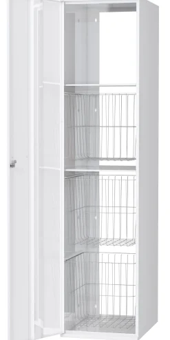 Pyykkikaappi Polaria 400x1700x530 mm vasenkätinen sylinterilukko 3 koria + 2 hyllyä