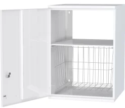 Pyykkikaappi Polaria 400x700x350 mm vasenkätinen sylinterilukko hylly + kori