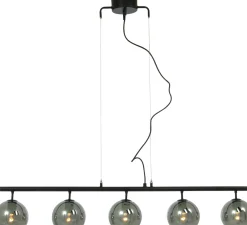 Riippuvalaisin Aneta Lighting Atom, 5-osainen, musta