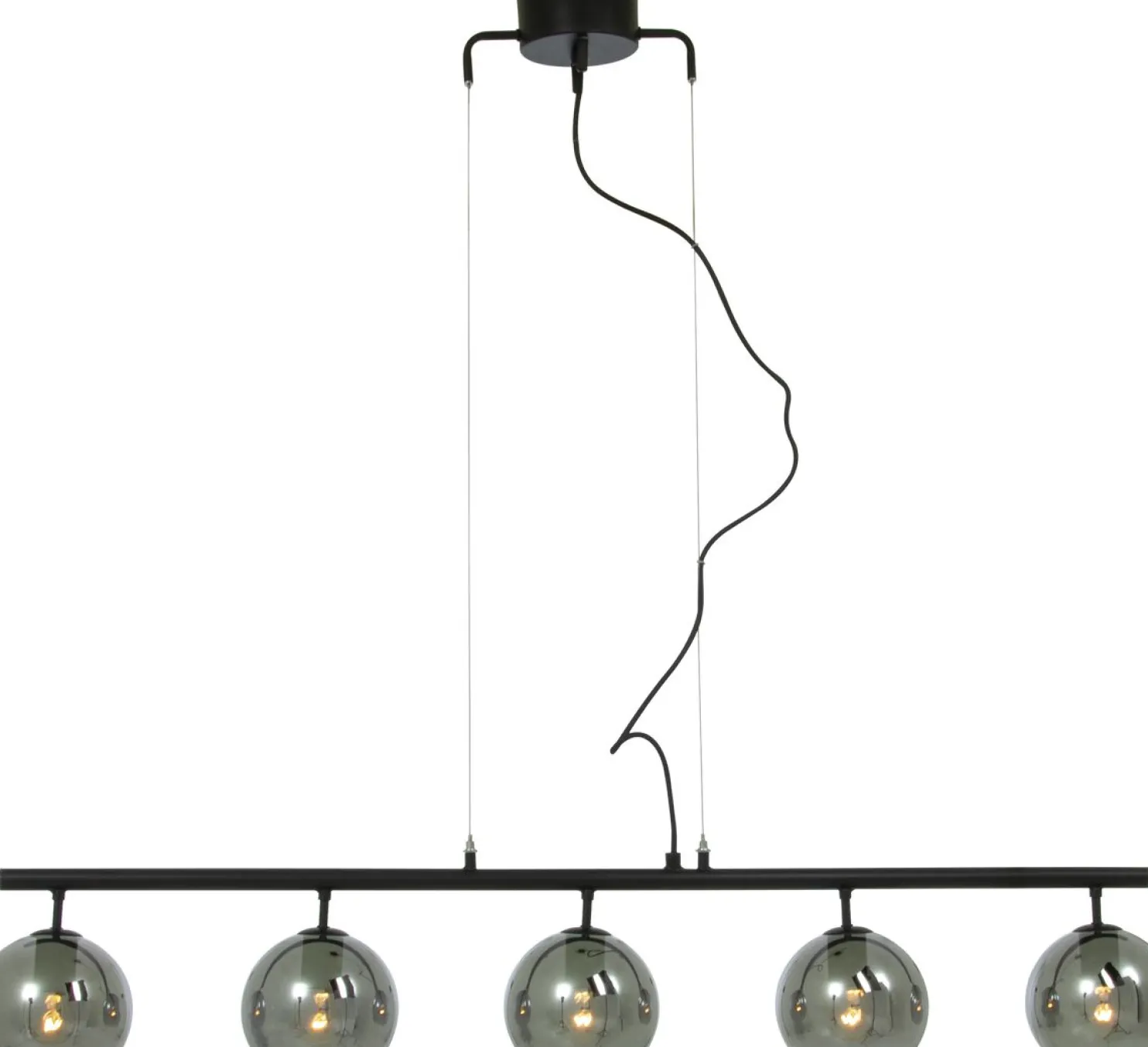 Riippuvalaisin Aneta Lighting Atom, 5-osainen, musta