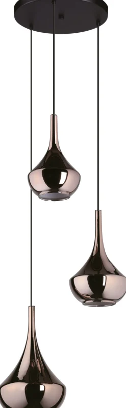 Riippuvalaisin Eglo Almoster 3-osainen Ø55cm 3xE27 maks. 28W/kpl IP20 musta/kupari