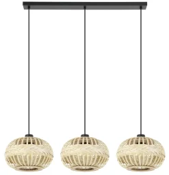 Riippuvalaisin Eglo Amsfield 1, 3xE27, 40W, IP20, bambu