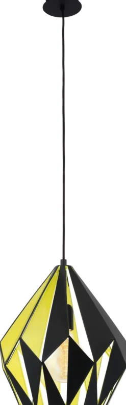 Riippuvalaisin Eglo Vintage Ø 310x1100 mm musta keltainen
