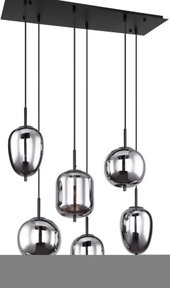Riippuvalaisin Globo Blacky, 6-osainen, musta/savu