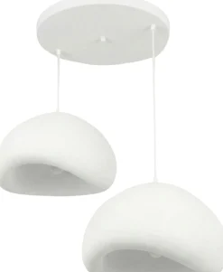 Riippuvalaisin Linento Lighting Loval 50-50-T-Luna, 2-osainen, valkoinen