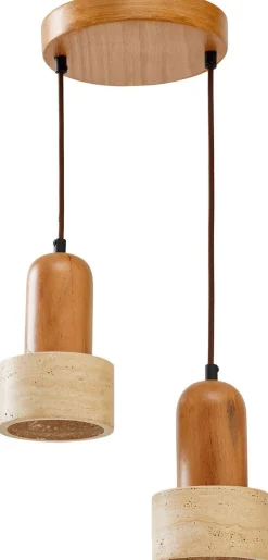 Riippuvalaisin Linento Lighting Loer-B, 2-osainen, E27, max. 40W, IP20, tammi/beige