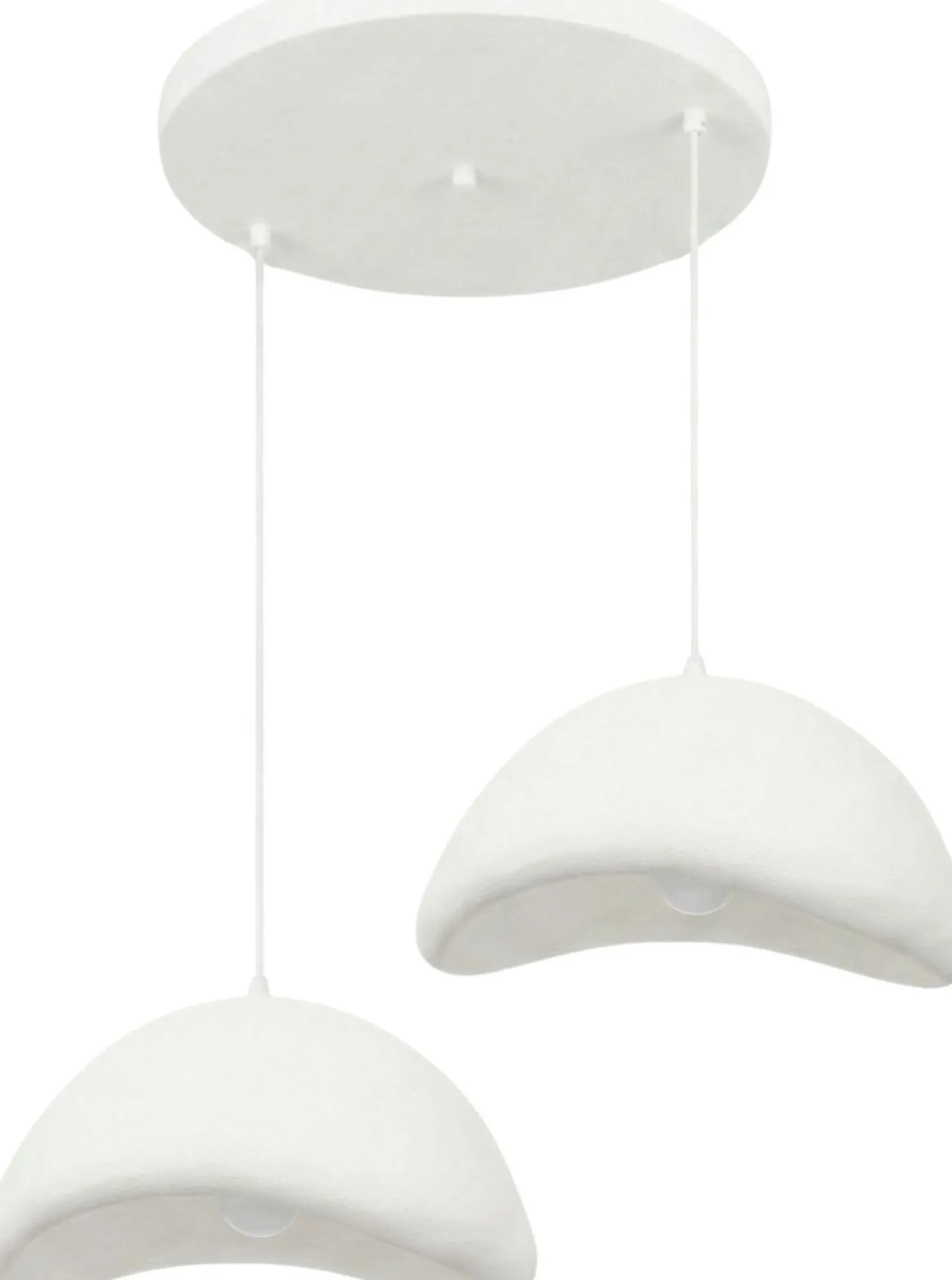Riippuvalaisin Linento Lighting Luna 50-50-T, 2-osainen, valkoinen
