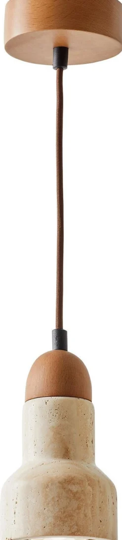 Riippuvalaisin Linento Lighting Swis, Ø9cm, GU10, IP20, max. 10W, beige/tammi