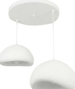 Riippuvalaisin Linento Lighting Loval 40-50-T-Luna, 2-osainen, valkoinen