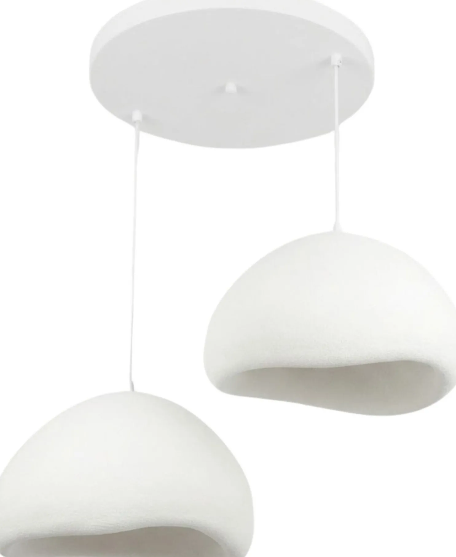Riippuvalaisin Linento Lighting Lora 50-50-T-Luna, 2-osainen, valkoinen