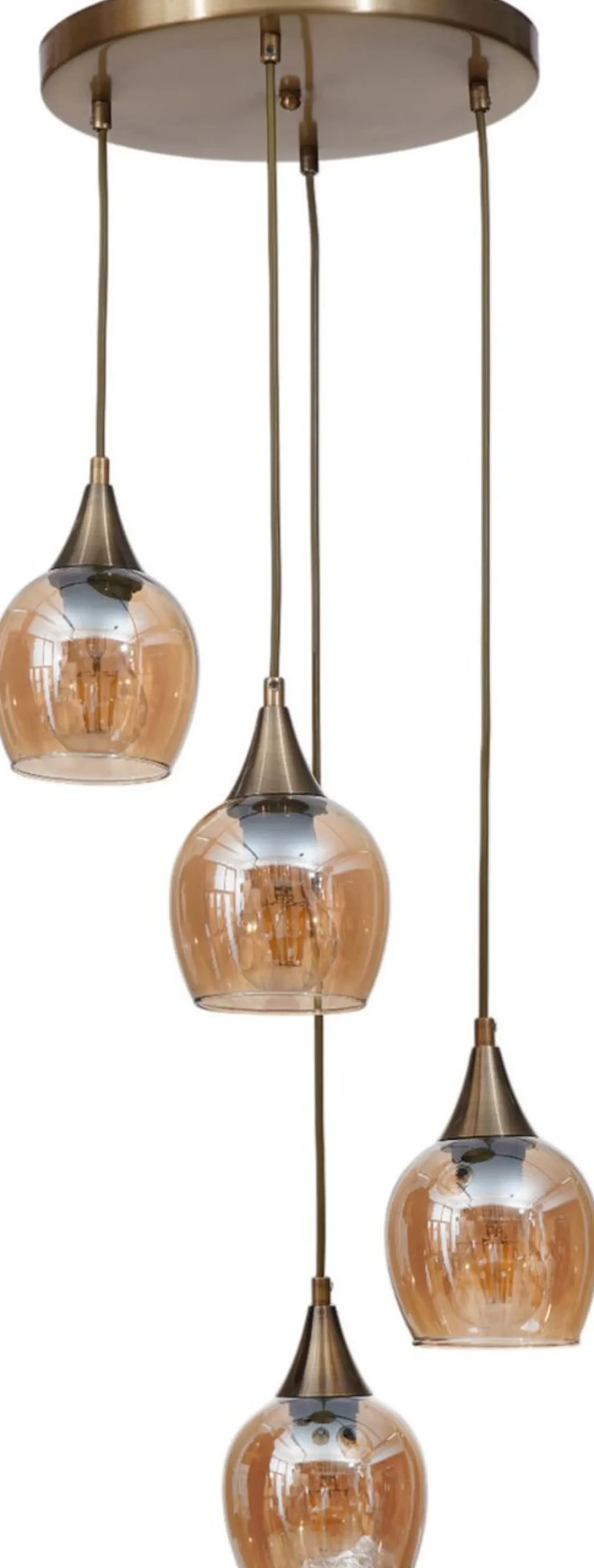 Riippuvalaisin Linento Lighting Enzo 4-osainen, pyöreä