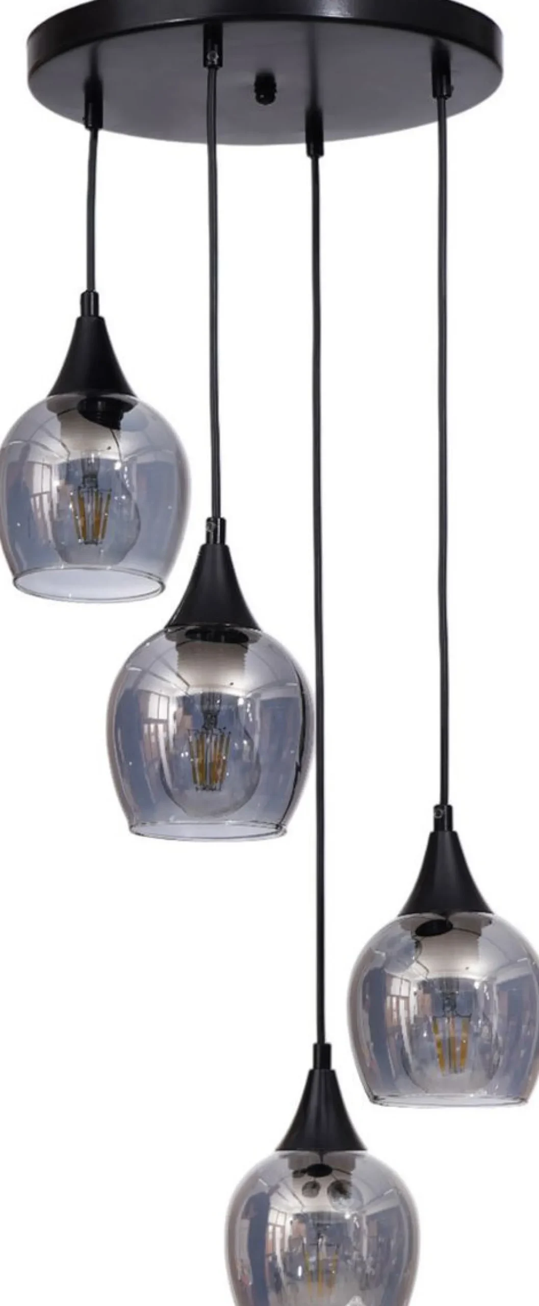 Riippuvalaisin Linento Lighting Enzo 4-osainen, pyöreä