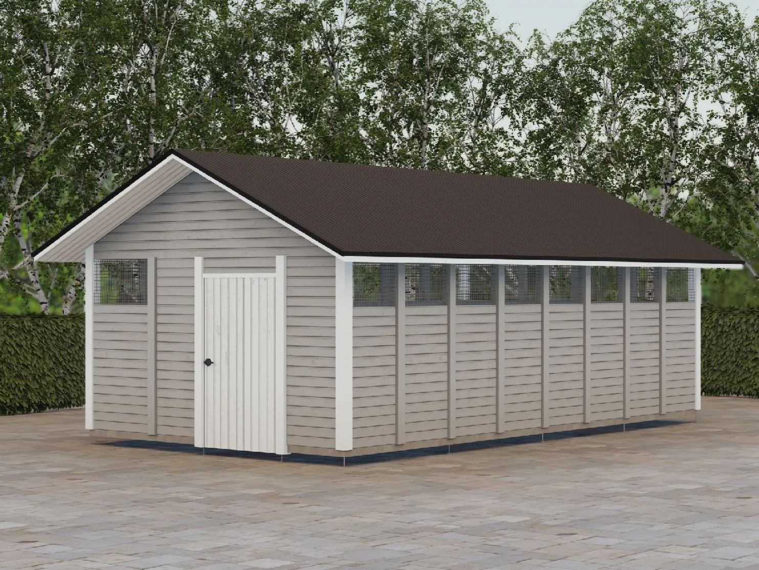 Roskakatos Timburg RK34, 8040x4236mm, 34m², puuvalmis