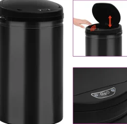 Roskakori automaattisella anturilla musta hiiliteräs 40 l