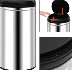 Roskakori automaattisella anturilla 60 l ruostumaton teräs