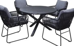 Ruokailuryhmä Baltic Garden, Ø112cm Scottsdale-pöytä + 4 Maggie-tuolia