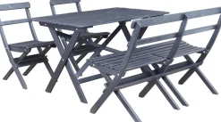 Ruokailuryhmä Baltic Garden Knohult 125cm pöytä + 2 tuolia + sohva er värejä
