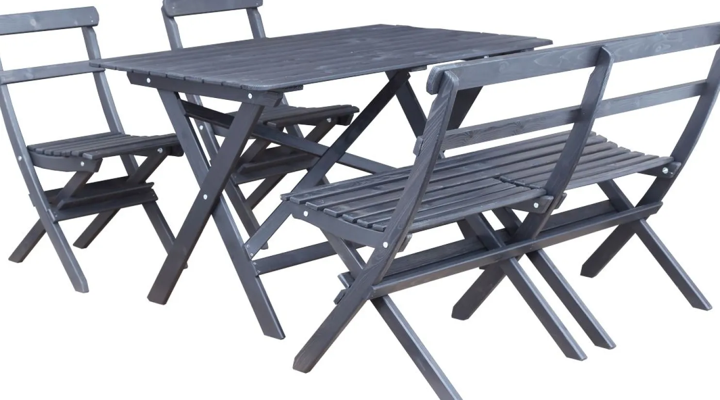 Ruokailuryhmä Baltic Garden Knohult 125cm pöytä + 2 tuolia + sohva er värejä