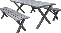 Ruokailuryhmä Baltic Garden Scottsdale 190cm pöytä + 2 penkkiä er värejä