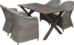 Ruokailuryhmä Baltic Garden, 150x77cm Scottsdale-pöytä + 4 Daisy-tuolia
