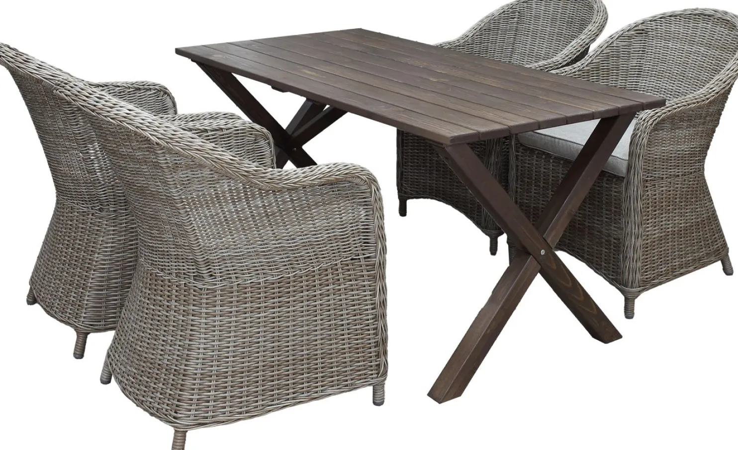 Ruokailuryhmä Baltic Garden, 150x77cm Scottsdale-pöytä + 4 Daisy-tuolia