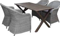 Ruokailuryhmä Baltic Garden, 150x77cm Scottsdale-pöytä + 4 Daisy-tuolia