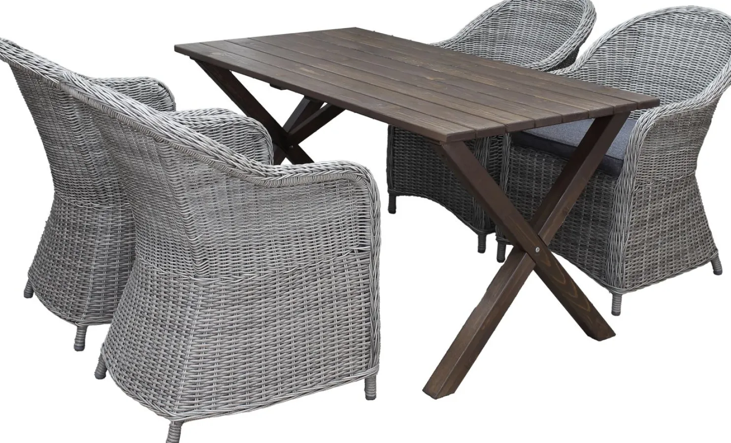 Ruokailuryhmä Baltic Garden, 150x77cm Scottsdale-pöytä + 4 Daisy-tuolia