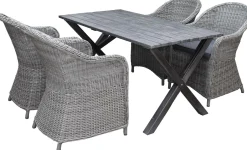 Ruokailuryhmä Baltic Garden, 150x77cm Scottsdale-pöytä + 4 Daisy-tuolia