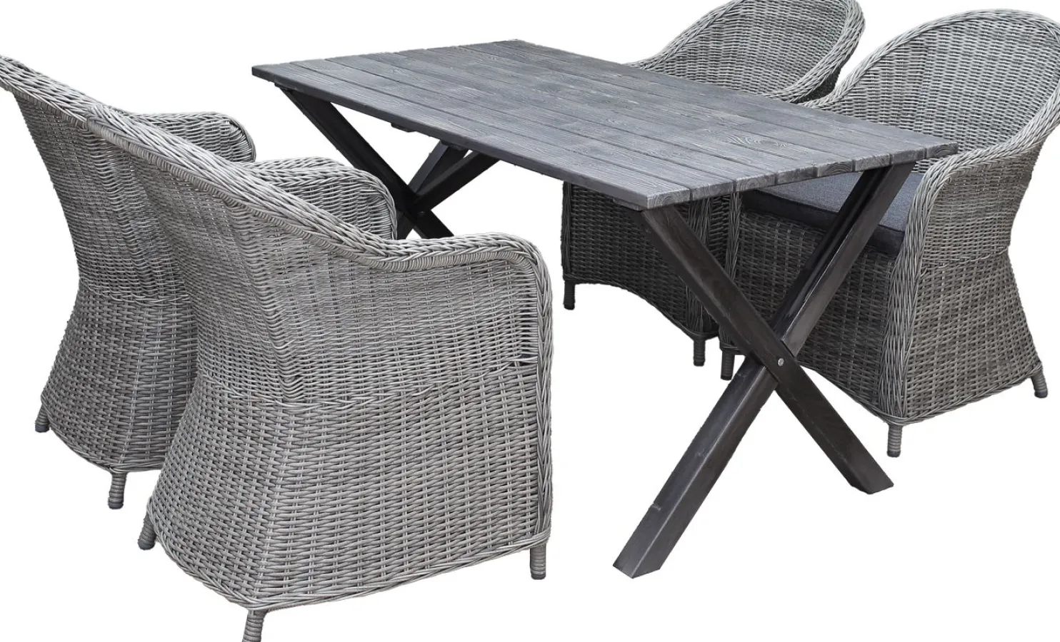 Ruokailuryhmä Baltic Garden, 150x77cm Scottsdale-pöytä + 4 Daisy-tuolia