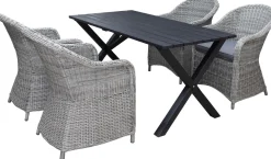 Ruokailuryhmä Baltic Garden, 150x77cm Scottsdale-pöytä + 4 Daisy-tuolia