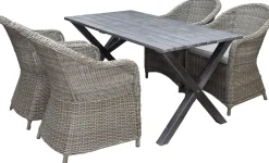Ruokailuryhmä Baltic Garden, 150x77cm Scottsdale-pöytä + 4 Daisy-tuolia