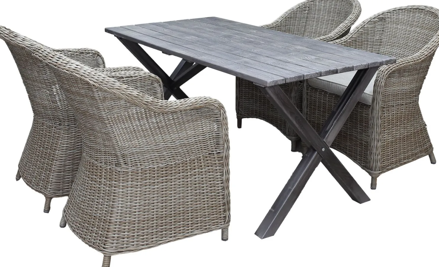 Ruokailuryhmä Baltic Garden, 150x77cm Scottsdale-pöytä + 4 Daisy-tuolia
